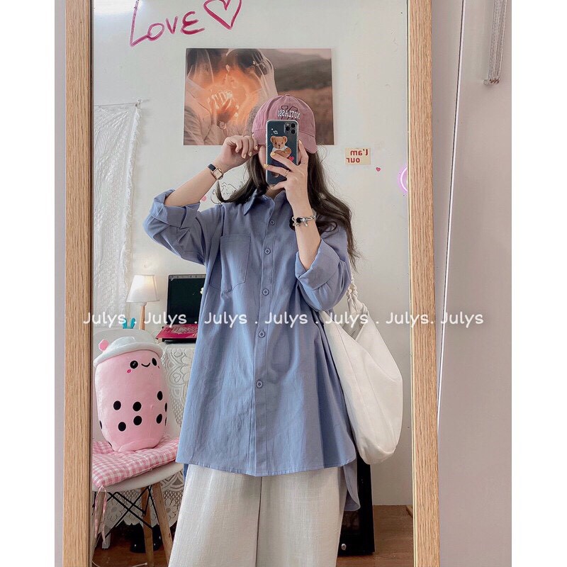 Áo sơ mi nữ chất đũi 1 túi ngực