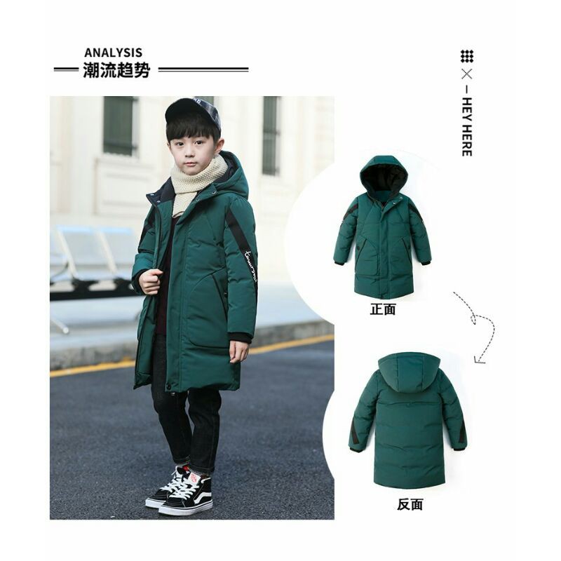 Áo khoác phao đại hàn dáng dài bé trai