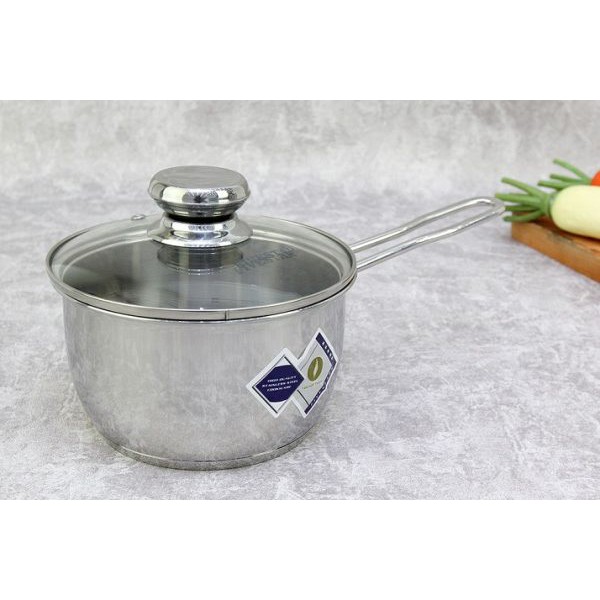 Quánh Bột Cháo Inox 3 Đáy Nắp Kính Fivestar size 16cm