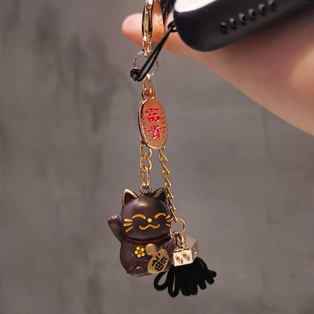 LANFY Móc Chìa Khóa Họa Tiết Hoạt Hình Maneki Neko Dễ Thương