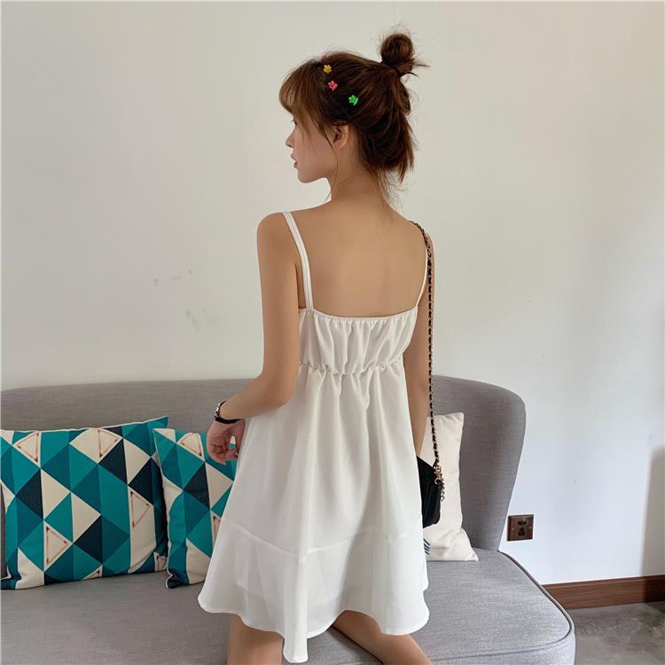 Summer New Skirt Fairy Super Fairy French Two-line Suspender Dress Temperament Hepburn Skirt Female Small Fresh