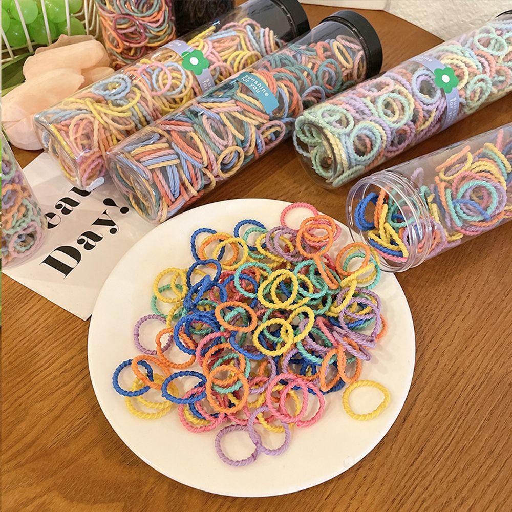 Hộp 300 Dây Buộc Tóc Cao Su Co Giãn Kiểu Pháp Dễ Thương Cho Bé Gái VANES1