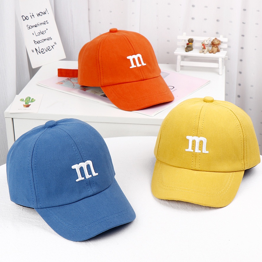 Nón Kết Thêu Họa Tiết M Với 9 Màu Sắc Xinh Xắn Cho Bé 1-3 Tuổi