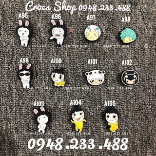 Nút cài dép-jibbitz-sticker-icon-charm cute (A95-A114). Shop Ship từ 10 sản phẩm trở lên