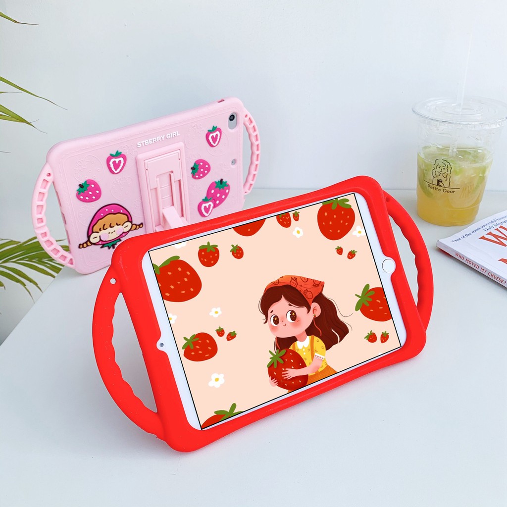 Ốp máy tính bảng silicone có quai cầm thích hợp cho IPAD 23456 AIR 2020 10.2 AIR 1/ 5 AIR 2/ 6 MINI4 MINI 5 MINI123