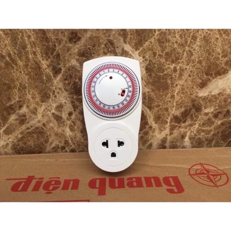 Ổ cắm hẹn giờ cơ, cơ lùi, timer cao cấp Điện Quang, BH 6 tháng