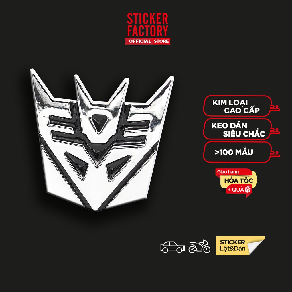 Sticker metal hình dán kim loại 3D Sticker Factory - Chủ đề RULE the Earth Transformers