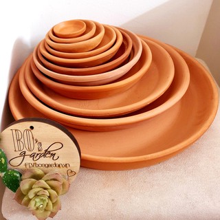Dĩa lót chậu bằng đất nung size đại