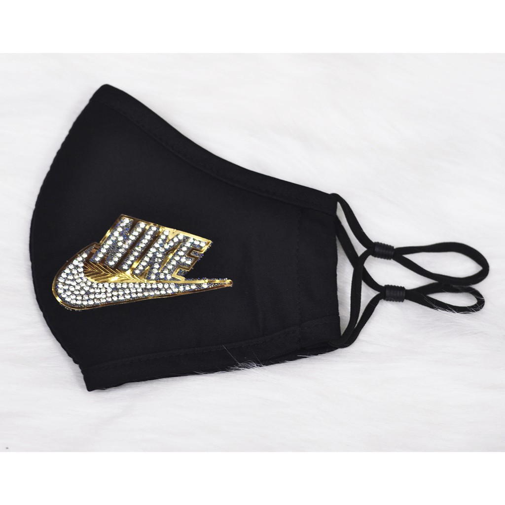 Khẩu trang cotton 2 lớp đính đá, dây rút | BigBuy360 - bigbuy360.vn