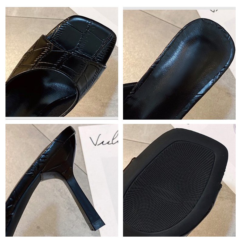 Dép cao gót XIELUAIZTA mũi vuông thời trang Hàn Quốc dành cho nữ Big Size 35-43