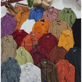 (COMBO 2 ÁO) Sơ Mi Vintage Loại 1 KaKi Nhung Trơn - Còn Nhiều Mẫu