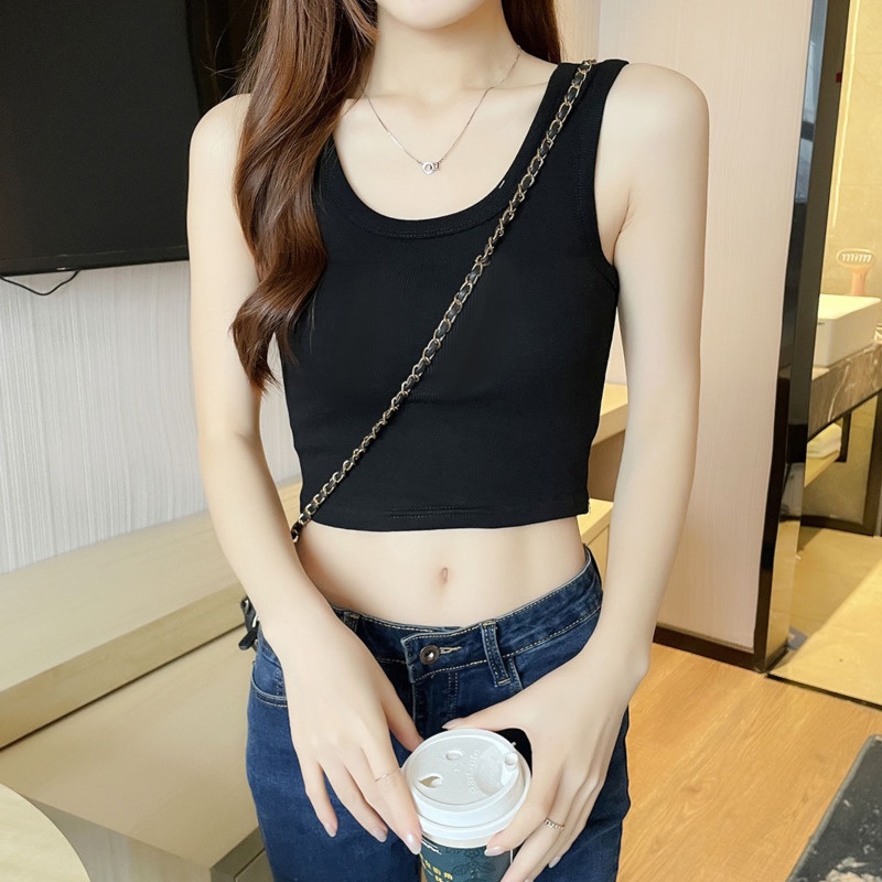 Áo Không Tay Màu Trơn Thiết Kế Đơn Giản Dễ Phối Đồ