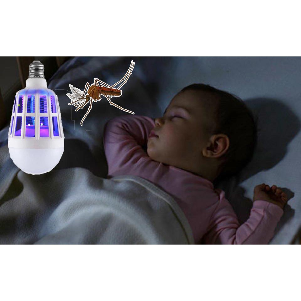 Bóng đèn Led chiếu sáng kiêm đèn bắt muỗi và côn trùng / đuổi muỗi diệt muỗi - Phiên Bản 2018