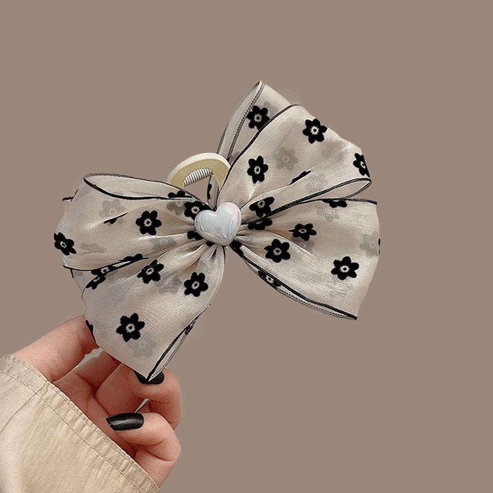 VANES1 Kẹp Tóc Hình Cá Mập Phối Lưới Phong Cách Retro Nhật Bản Cho Nữ