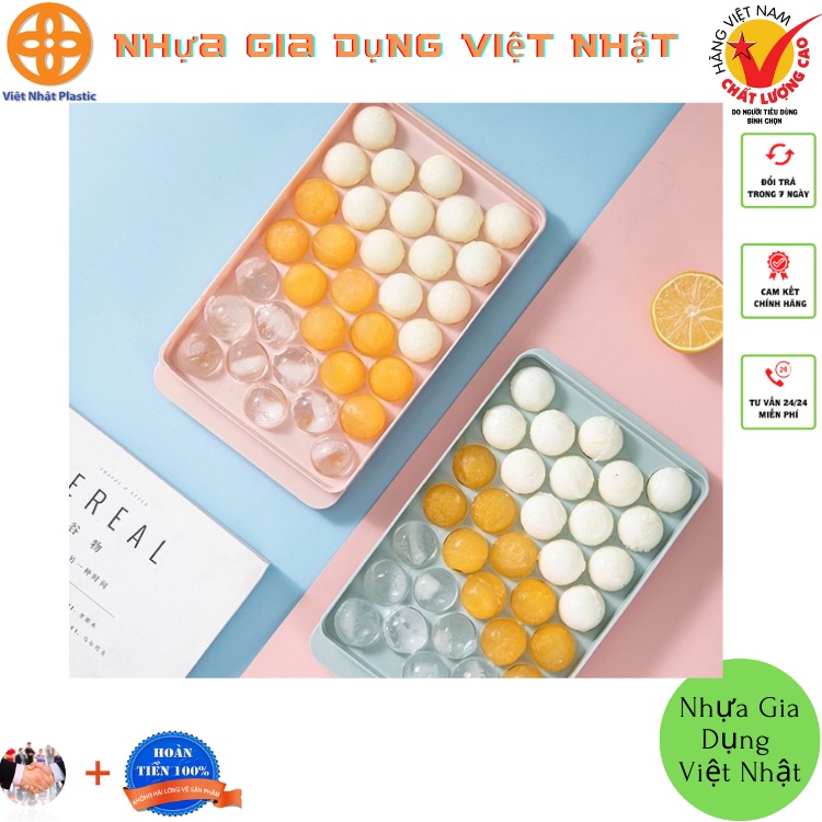 Khay làm đá viên tròn 33 viên thông minh có thể làm đá hoa quả làm thạch chất lượng cao cấp