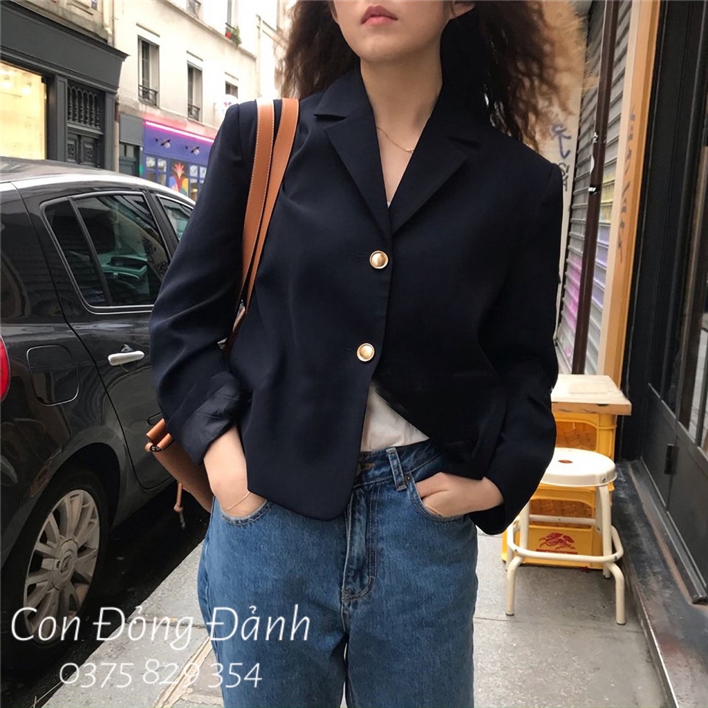 (Mã FL giảm 20k) AO018 Áo khoác blazers nữ mỏng cài 2 khuy form gọn dáng Hàn Quốc công sở thanh lịch | BigBuy360 - bigbuy360.vn