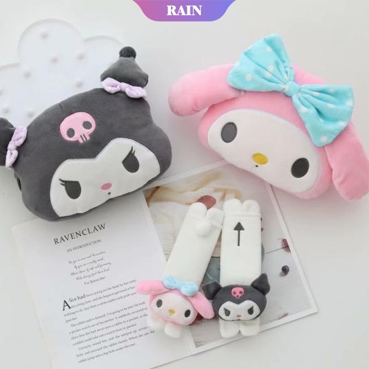 Gối Tựa Đầu Gắn Ghế Ngồi Xe Hơi Hình Kuromi Nhồi Bông Dễ Thương