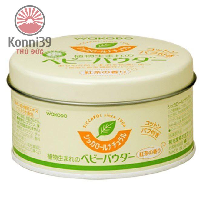 PHẤN RÔM CHO BÉ CHIẾT XUẤT TRÀ XANH WAKODO (HỘP 120GR) - HÀNG NỘI ĐỊA NHẬT