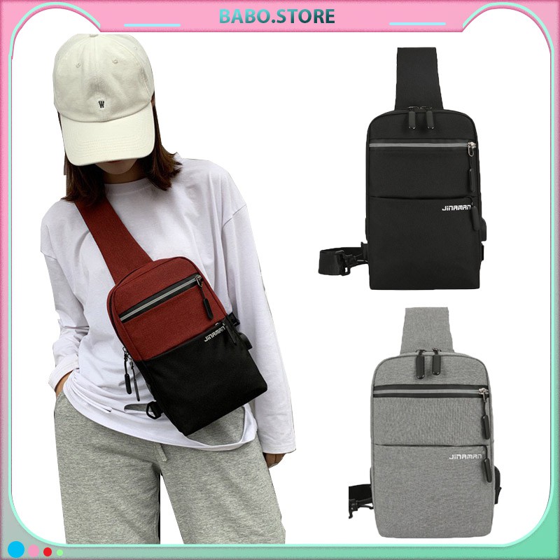 Túi đeo chéo nam nữ chất vải cao cấp, nhiều ngăn đựng ipad, điện thoại đẹp, giá rẻ, màu đen, đỏ, GHI [TÚI ĐEO CHÉO]