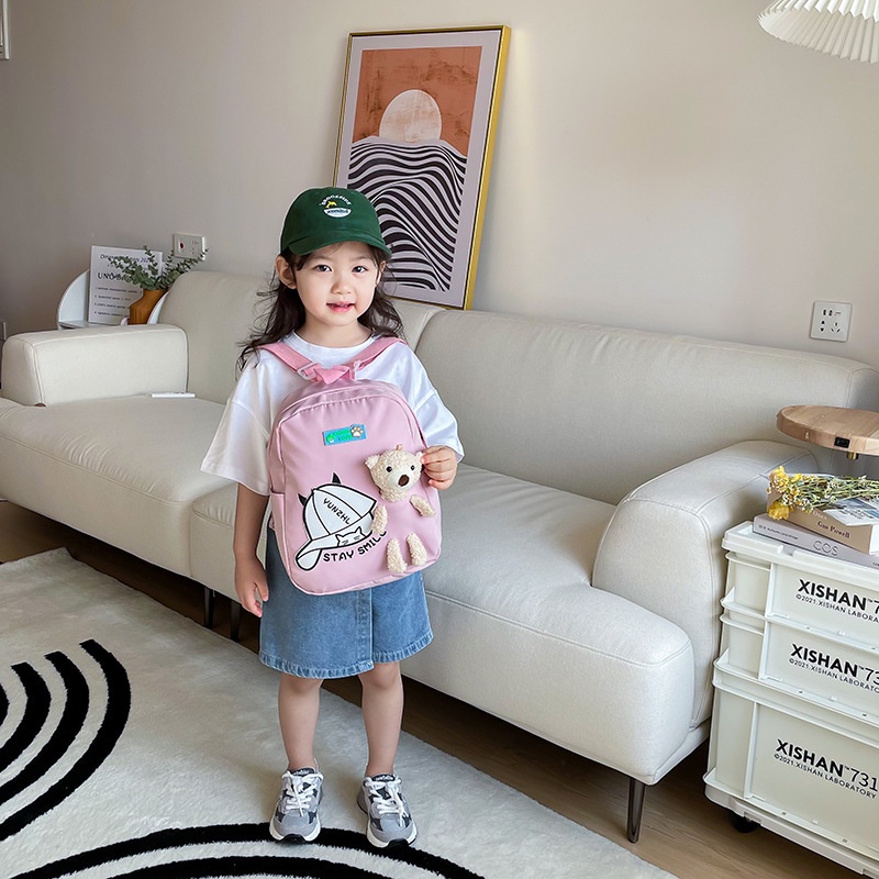 Ba lô mẫu giáo siêu nhẹ họa tiết gấu dễ thương đáng yêu giá rẻ cho bé trai và bé gái 731