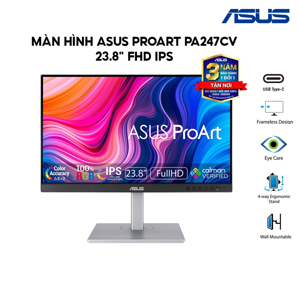 [Mã ELMALL1TR giảm 5% đơn 3TR] Màn Hình ASUS ProArt PA247CV 23.8&quot; FHD IPS