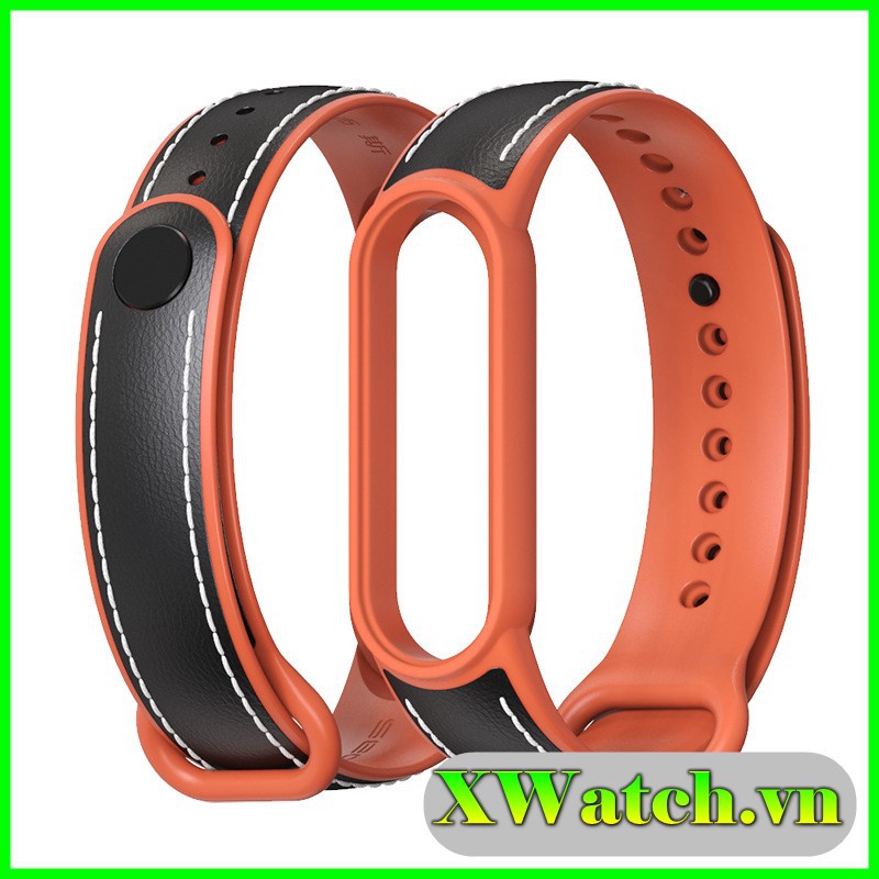 Dây Đeo Da Bò Mijobs Cho Đồng Hồ Xiaomi miband 5/6 Mi Band 6 / 5 Mijobs