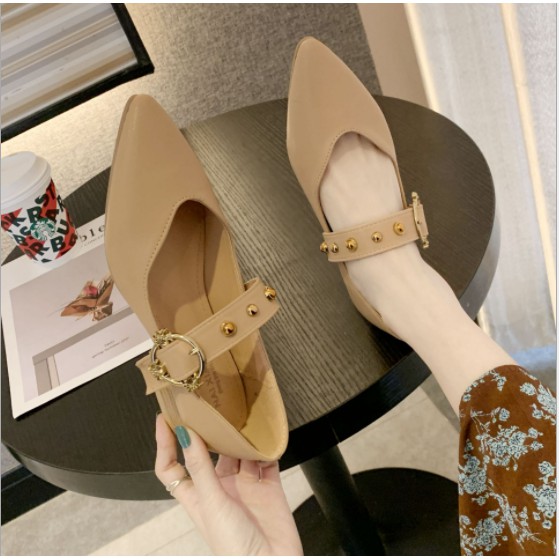 [SẴN] Giày búp bê đế giả gỗ quai ngang bản to phong cách vintage G042 | BigBuy360 - bigbuy360.vn