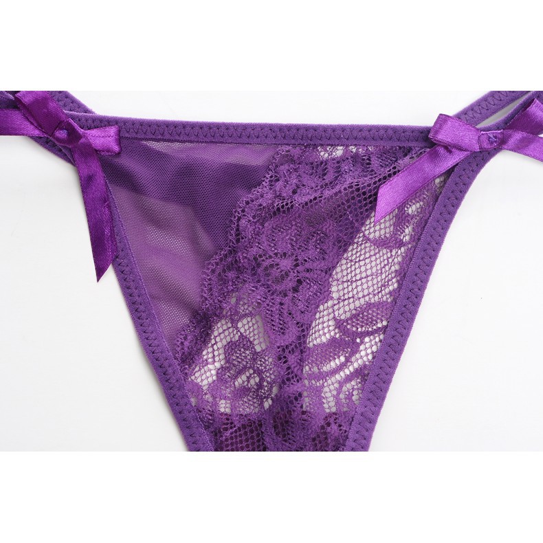 Quần lót dây lọt khe thêu hoa hồng 2077