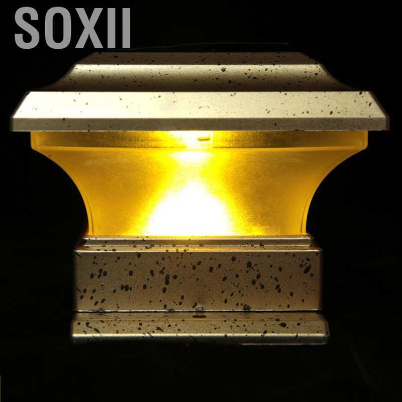 Soxii Solar Power Fence Post Lights Waterproof Outdoor Garden Landscape Yard Lamp