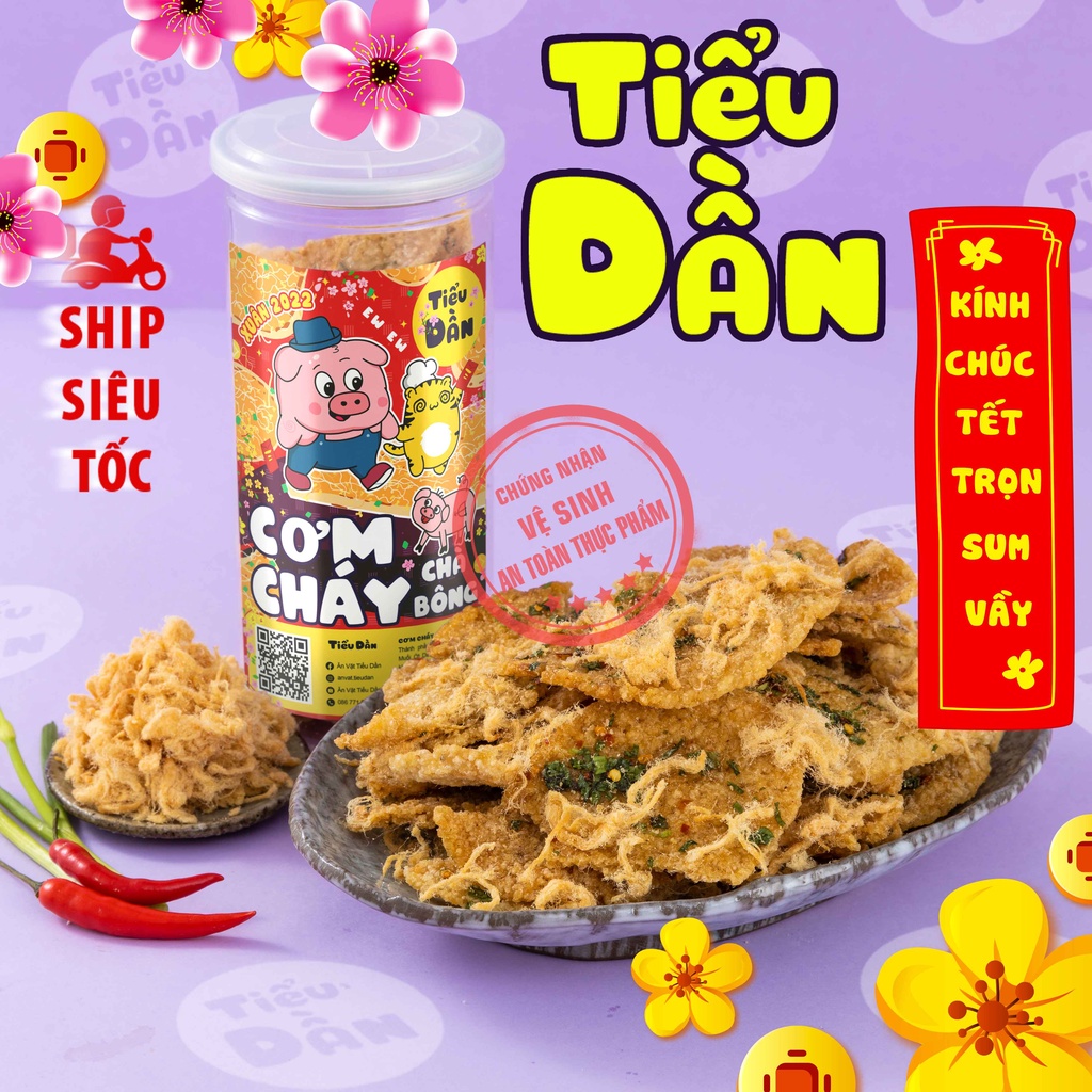 [Mã GROSALE giảm 10% đơn 150K] Cơm cháy chà bông hũ lớn 300g Tiểu Dần đồ ăn vặt vừa ngon vừa rẻ