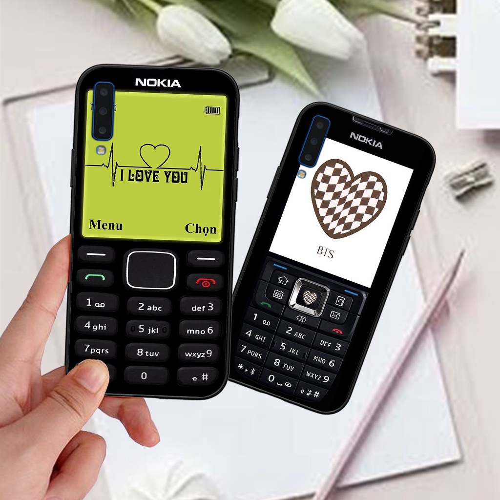 Ốp Samsung A7 2018 / A9 2018 bộ hình điện thoại nokia huyền thoại , BTS , Vpop cute