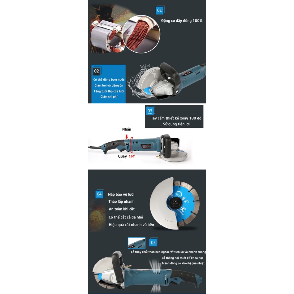 Máy cắt rãnh tường 1 lưỡi CW1332 - CW1336 - Công suất 1800W, lưỡi 133mm, cắt sâu 40mm - Hàng chính hãng - BH 6 tháng