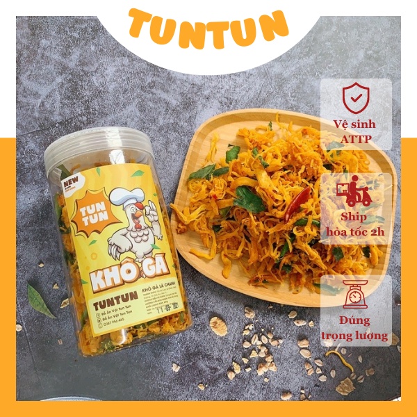 Khô gà lá chanh xé sợi loại ngon, hũ pet 250g | TunTun - Thế Giới Đồ Ăn Vặt - Đồ Ăn Vặt Hà Nội