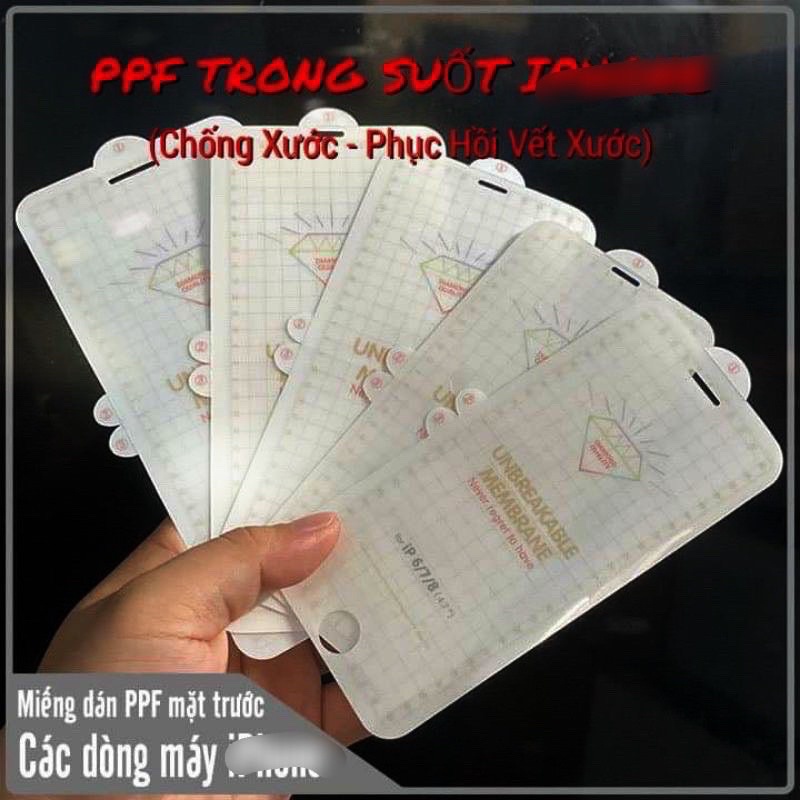 PPF mặt trước dành cho ip 6 đến 12Promax - Trong suốt và Nhám chống vân tay -  Bảo vệ full màn hình