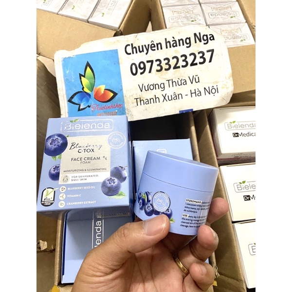 bBLUEBERRY C-TOX Cream -  bielenda việt quất  bọt dưỡng ẩm và làm sáng da 40gr