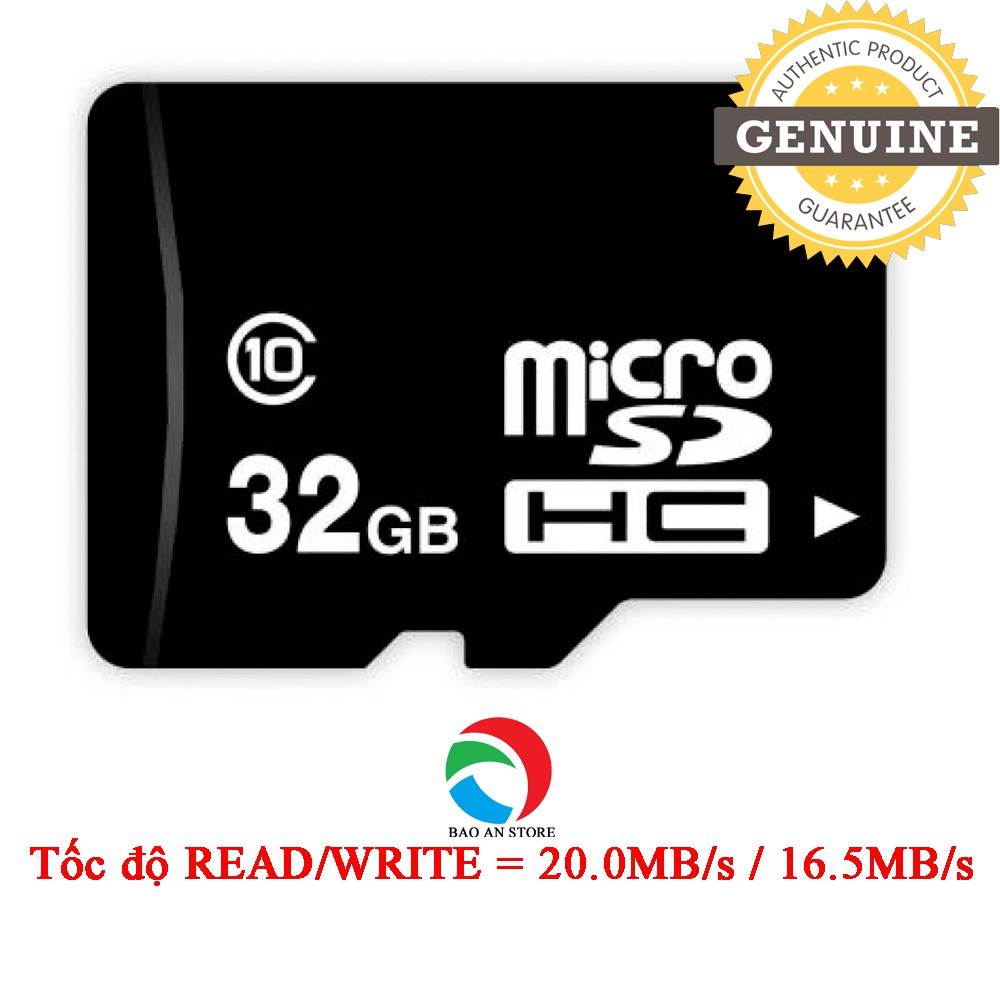 Thẻ nhớ MicroSD 32GB Class 10 (Đen) siêu tốc