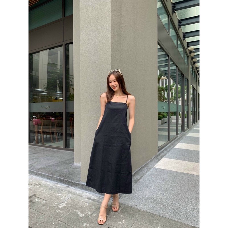 Đầm Hai Dây THYTHY DRESS form suông rộng basic chất vải linen | BigBuy360 - bigbuy360.vn