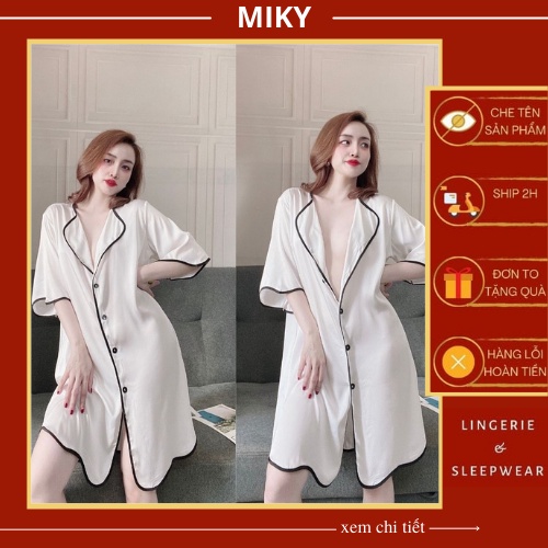 Váy Ngủ Sexy Nữ Đầm Ngủ Cổ Bèo Quyến Rũ Lụa Latin Chất Mát Tôn Dáng Xinh