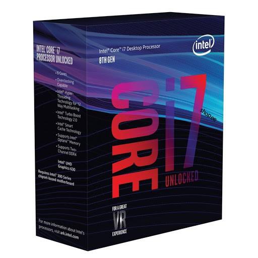 Bộ vi xử lý / CPU Intel Core i7-8700K (3.7GHz turbo up to 4.7Ghz, 6 nhân 12 luồng, 12MB Cache, 95W)