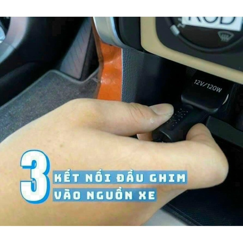 Bơm Lốp Ô Tô Tự Ngắt Chính Hãng Toyota đầu sạc 12V có Đèn Siêu Sáng | BigBuy360 - bigbuy360.vn