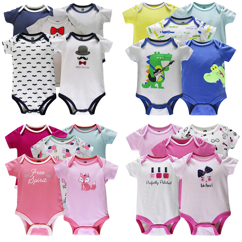 SÉT 5 BODY SUIT BELITI XUẤT MỸ CHO BÉ TRAI BÉ GÁI TTS197