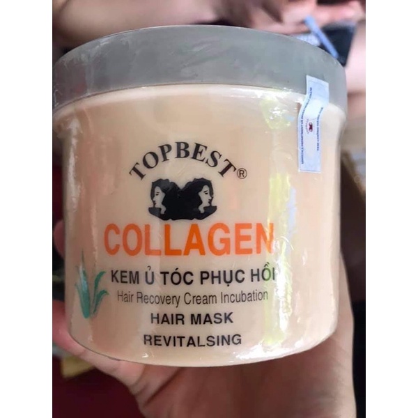 Kem hấp + ủ tóc phục hồi topbest colagen 500ml mới