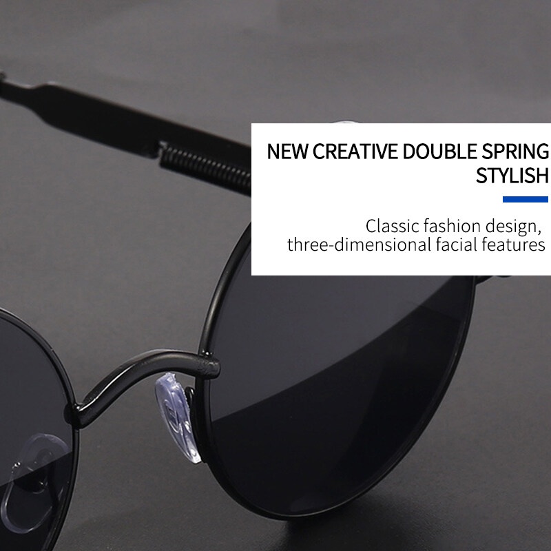 Kính Mát Gọng Tròn Kim Loại Phong Cách Gothic Punk 2022 Cho Nam Và Nữ