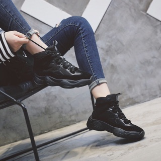 Giày thể thao nữ nâng đế giày cao cổ giày sneaker độn đế Hàn Quốc