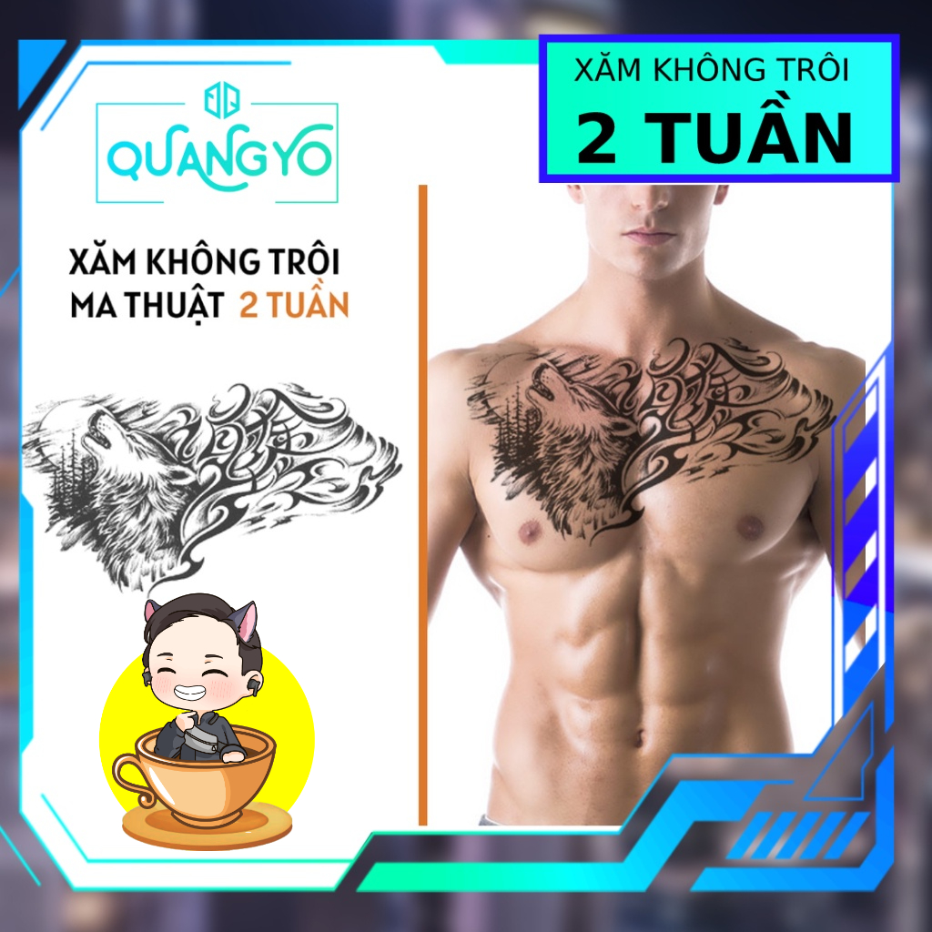 Hình xăm không trôi kín ngực, chó sói đêm trăng tròn, hoạ tiết bất đối xứng, Xăm giống Inkaholic