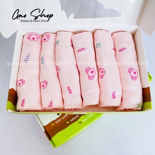Khăn sữa Mipbi 3 lớp sợi tre set 6 chiếc