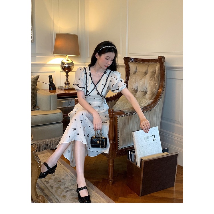 : Váy Hoa Tiểu Thư Quảng Châu Nữ Kèm Ảnh Thật Trải Sàn  M0393- Lolla_Fashion