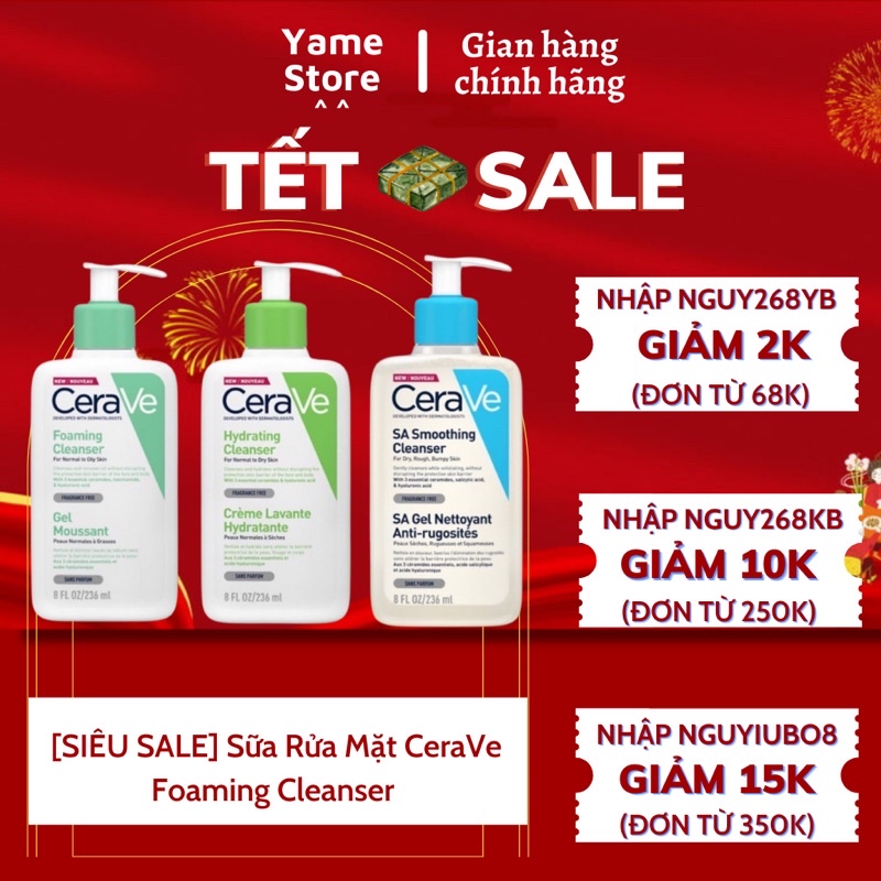 Sữa rửa mặt Cerave Foaming Facial Cleanser 236ml