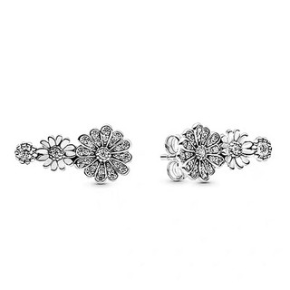 Sparkling Daisy Flower Trio Stud Earrings