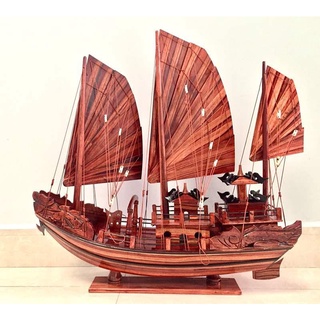 Thuyền gỗ cẩm - - dài 40,mô hình thuyền trang trí quà tặng